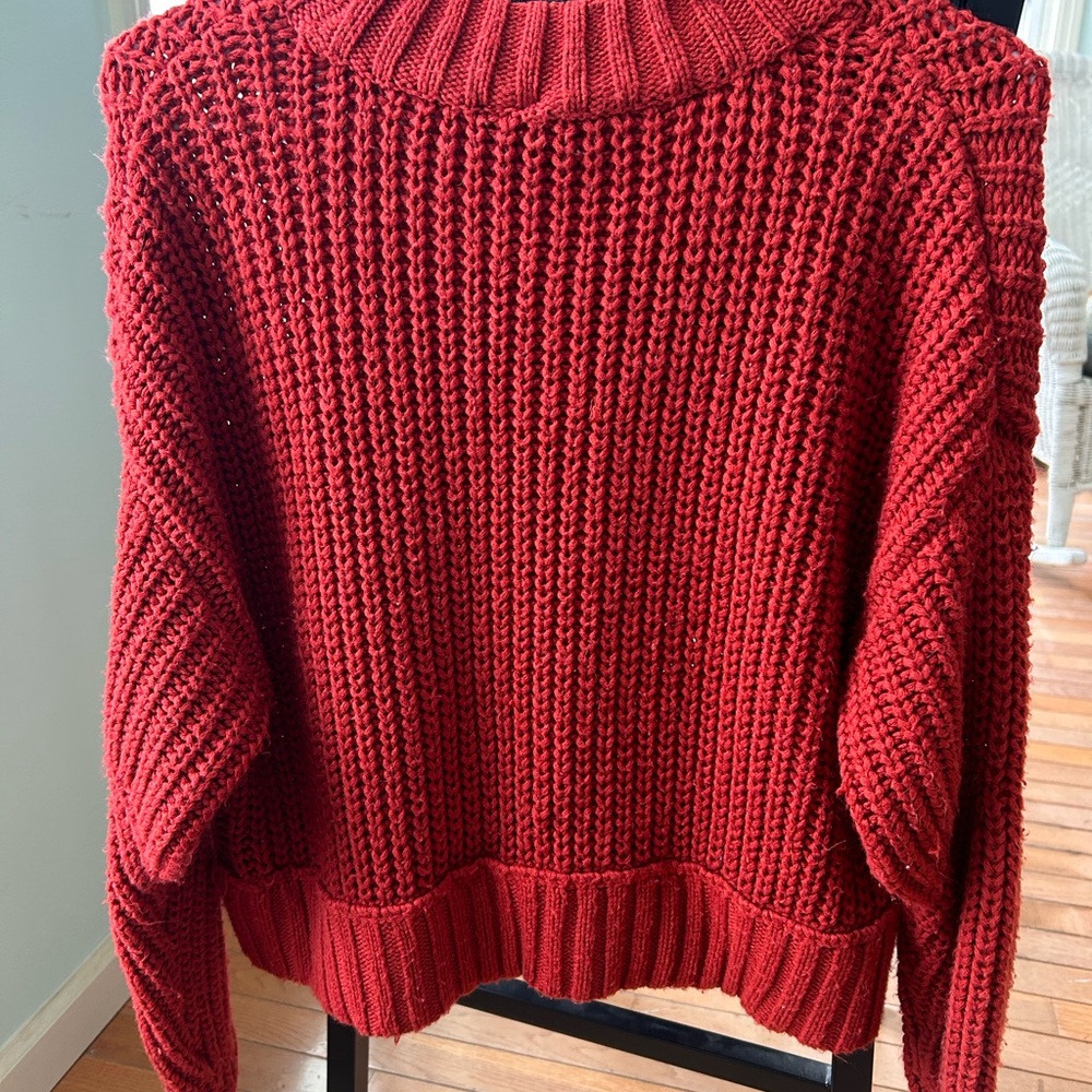 EUC Moon & Madison burnt orange cropped chunky sweater - Picture 2 of 15